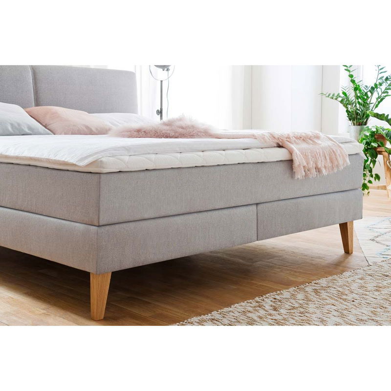 babyonlineshop Meise Möbel Greta Boxspringbett 180 x 200 cm Taupe Stoff - inklusive Lieferung Black Friday