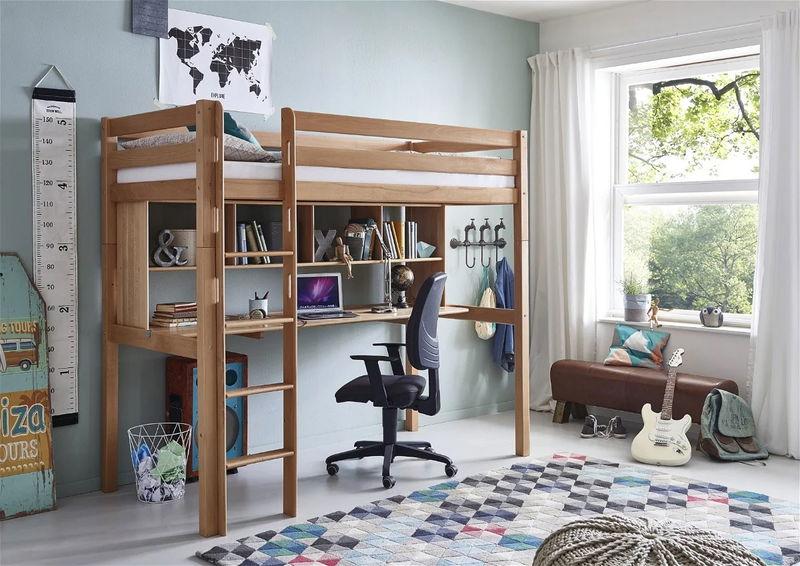 babyonlineshop Relita TOLI Hochbett Buche massiv natur lackiert