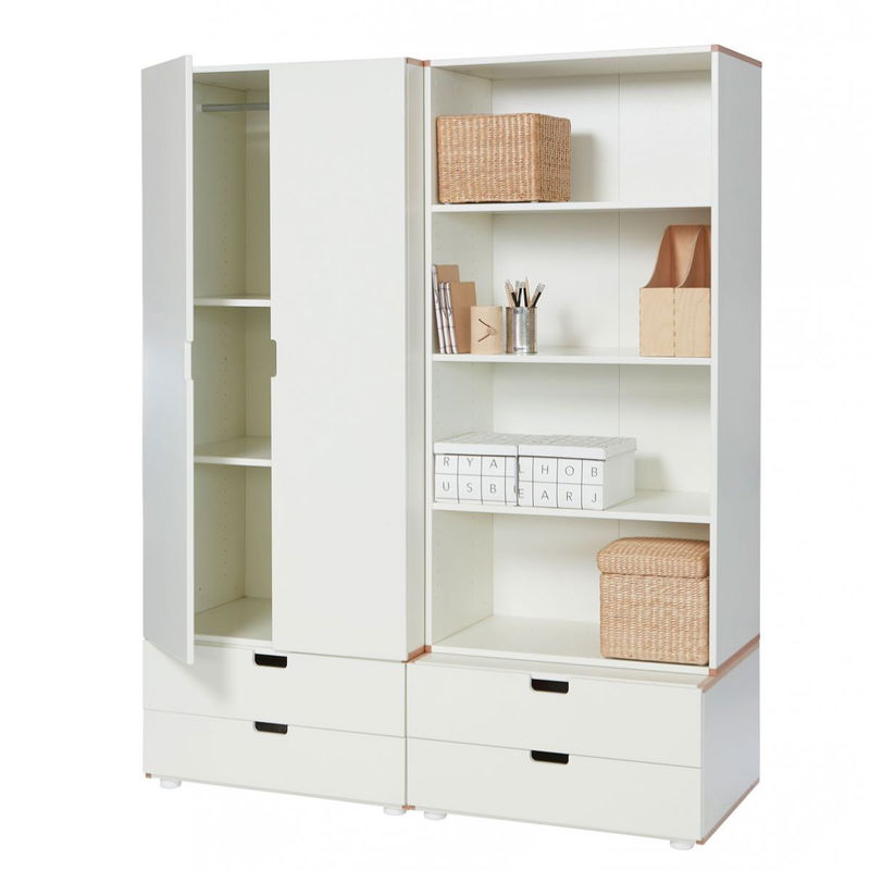 babyonlineshop Manis-h Kleiderschrank ZEUS 2 Türen + Regal mit 4 Schubkästen Flash Sale