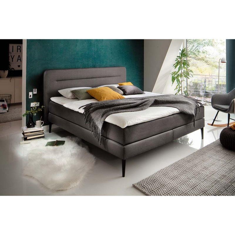 babyonlineshop Meise Möbel Massello Boxspringbett 180 x 200 cm anthrazit Stoff - inklusive Lieferung