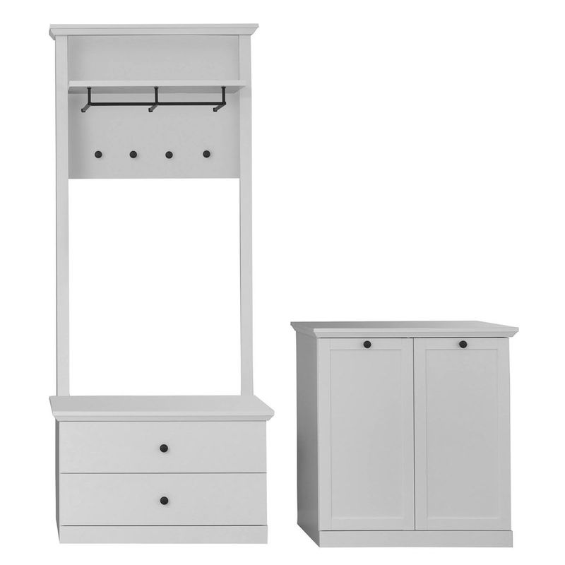 babyonlineshop trendteam Baxter Garderoben-Set 2-teilig weiß Dekor