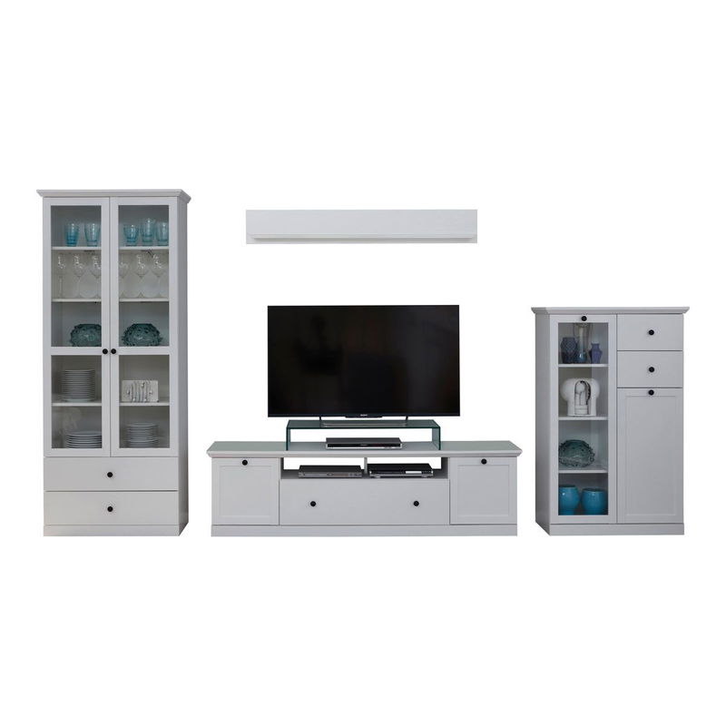 babyonlineshop trendteam Baxter Anbauwand 4-teilig weiß Dekor