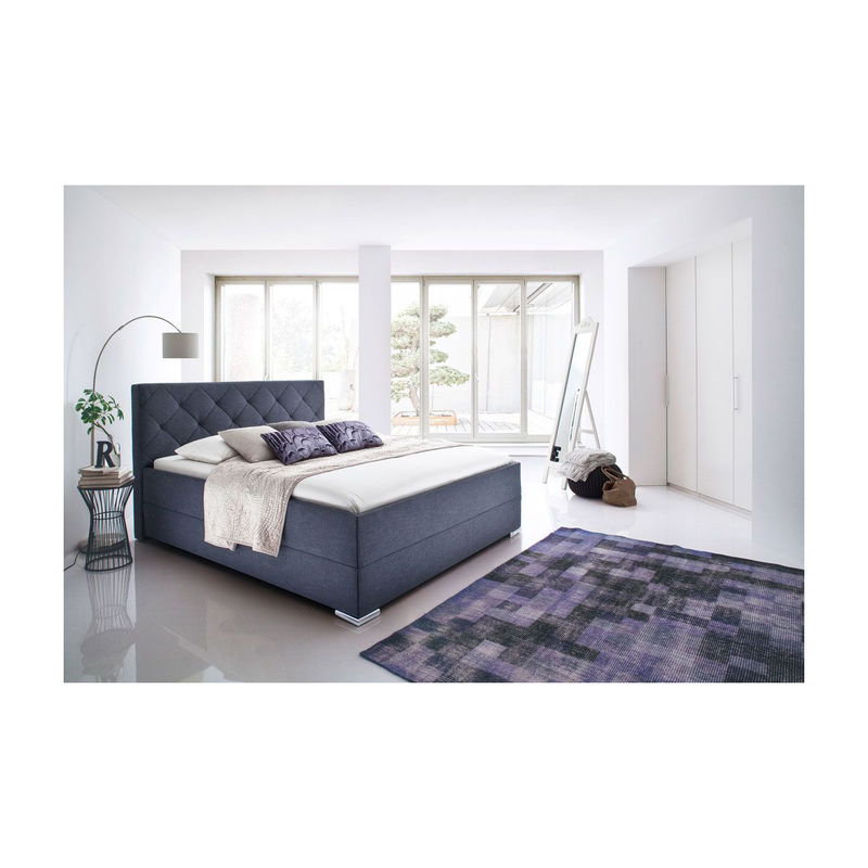 babyonlineshop Meise Möbel Chicago Polsterbett anthrazit 180 x 200 cm mit Chromfüßen Riesige Ersparnisse