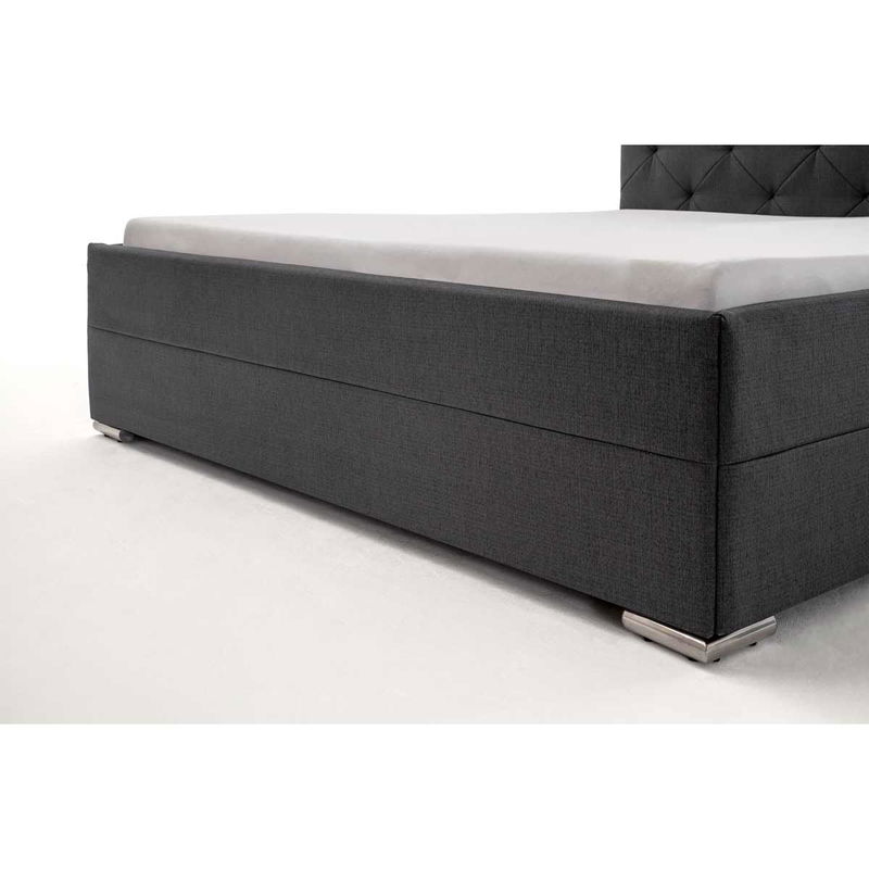 babyonlineshop Meise Möbel Chicago Polsterbett anthrazit 180 x 200 cm mit Chromfüßen Riesige Ersparnisse