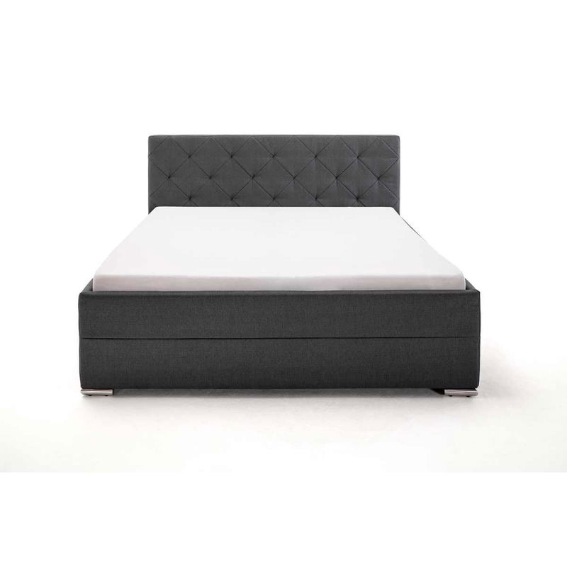 babyonlineshop Meise Möbel Chicago Polsterbett anthrazit 180 x 200 cm mit Chromfüßen Riesige Ersparnisse