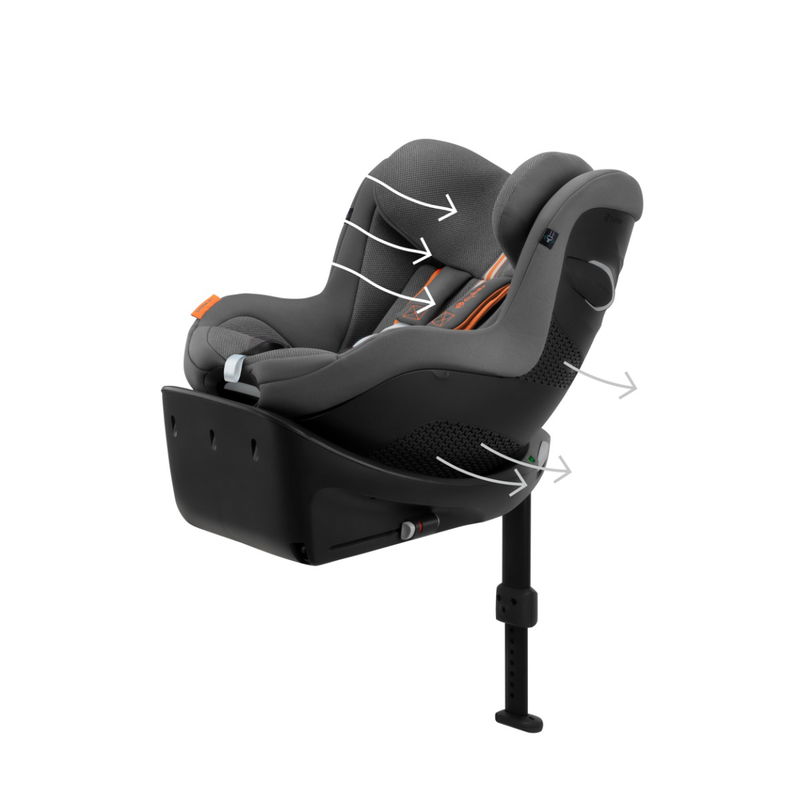 babyonlineshop CYBEX Sirona Gi i-Size Plus Lava Grey ab Geburt bis 105 cm (ca. 4 Jahre) Preisnachlass