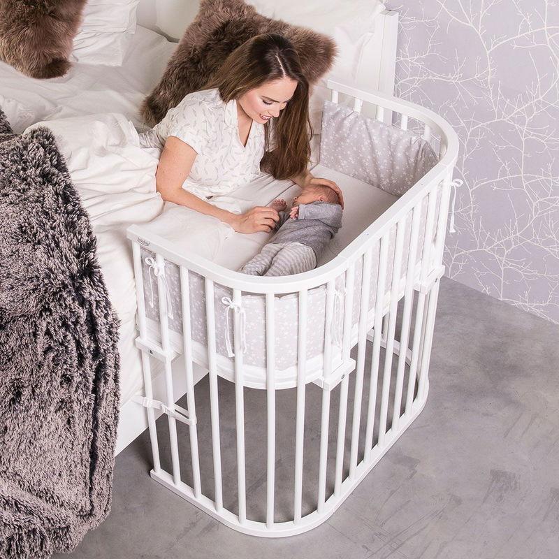 babyonlineshop Babybay Boxspring Beistellbett weiß lackiert Stillbett