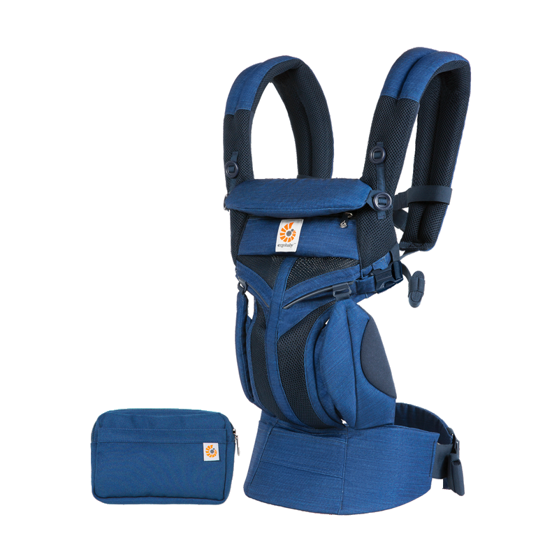 babyonlineshop Ergobaby Omni 360 Cool Air Mesh Indigo Weave Babytrage Im Verkauf