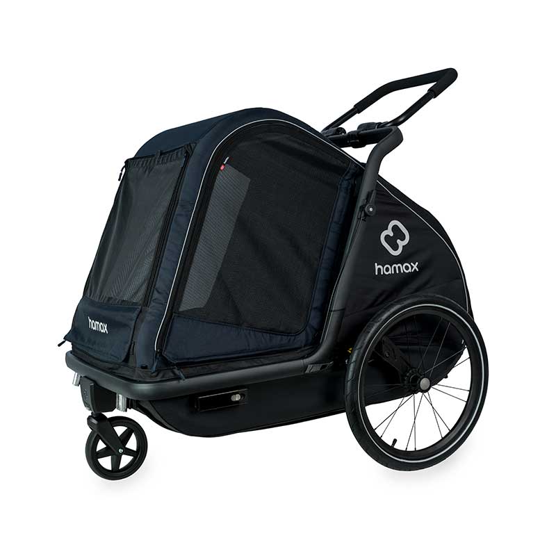 babyonlineshop Hamax Pluto L Hundeanhänger Fahrradanhänger Blau/Schwarz Rabatt