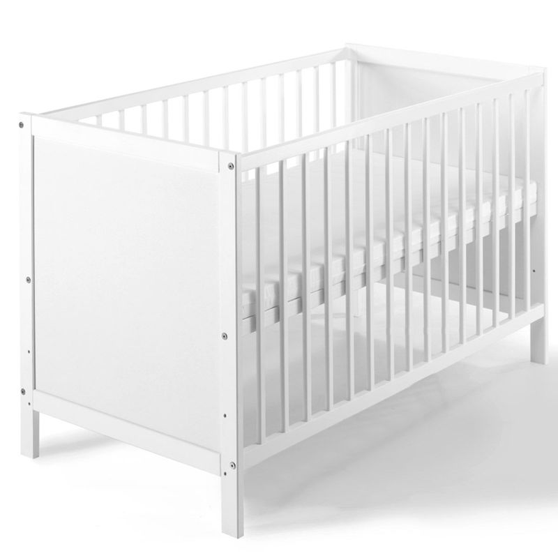 babyonlineshop Schardt Leo Kinderbett 60x120 cm Kiefer massiv weiß 3 Schlupfstäbe Saisonale Angebote