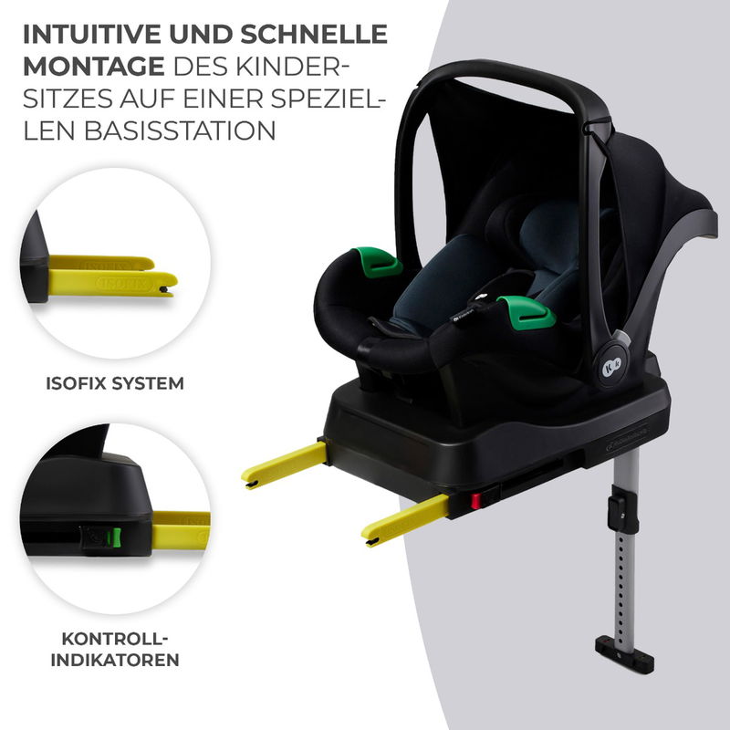 babyonlineshop Kinderkraft Kinderautositz mit Basisstation MINK PRO i-Size + MINK FX schwarz Super Sparpreis