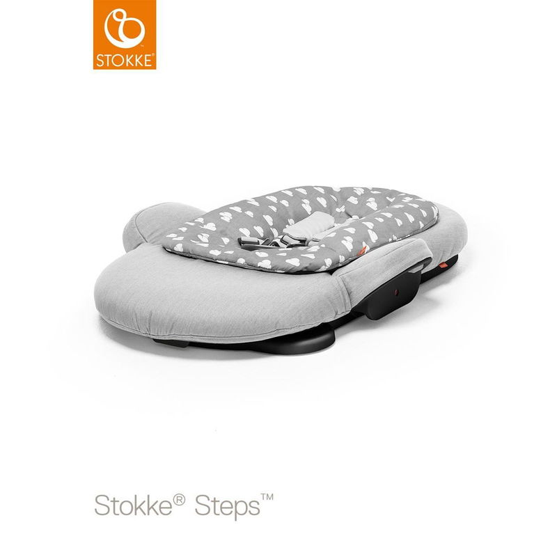 babyonlineshop Stokke® Steps™ Bouncer Grey Clouds Gestell schwarz passend zum Hochstuhl zum Toppreis Bis zu 50% Rabatt
